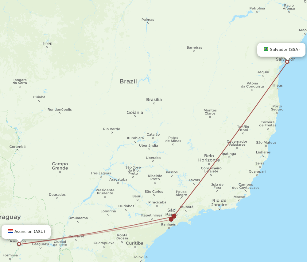 SSA-ASU flight routes