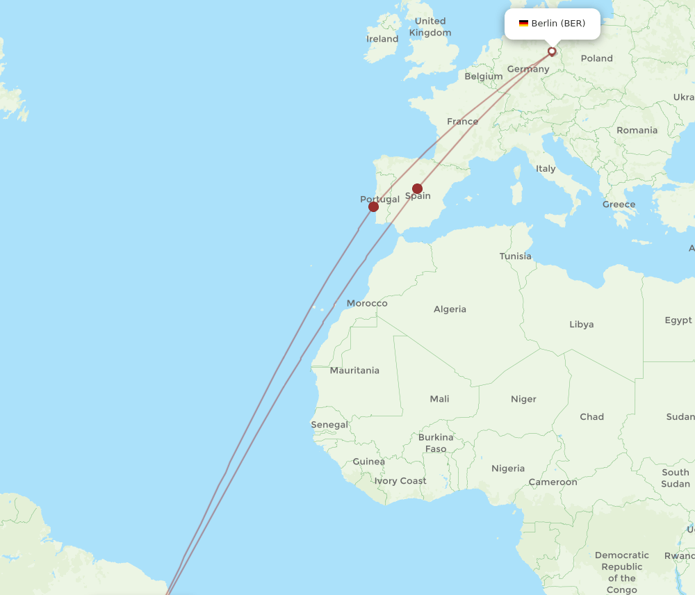 SSA-BER flight routes