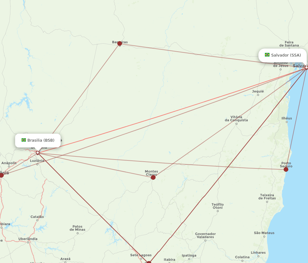 SSA-BSB flight routes