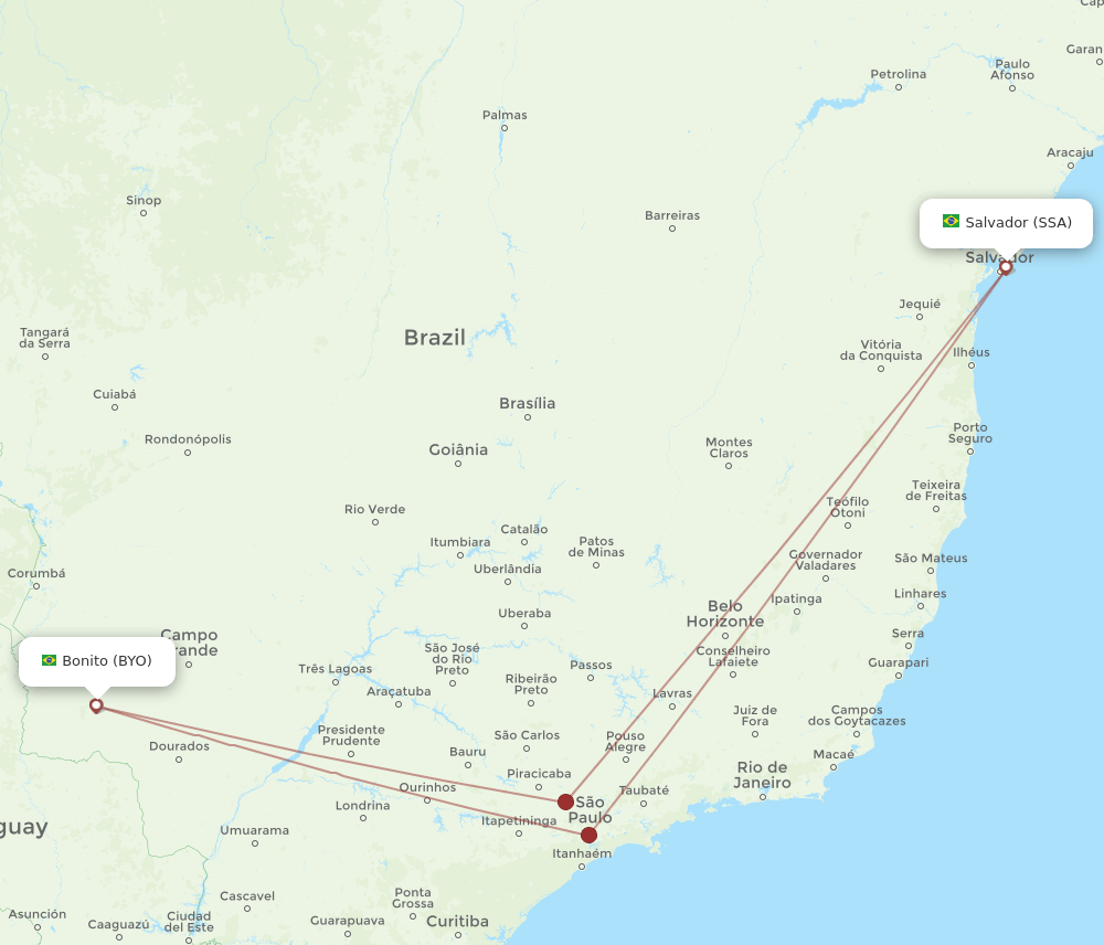 SSA-BYO flight routes