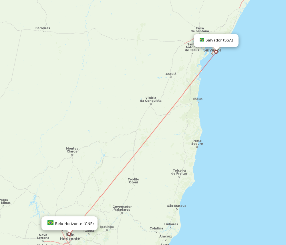SSA to CNF flights and routes map