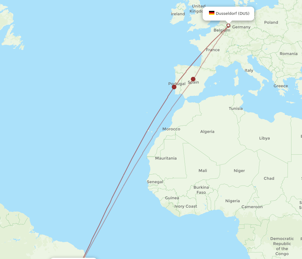 SSA-DUS flight routes
