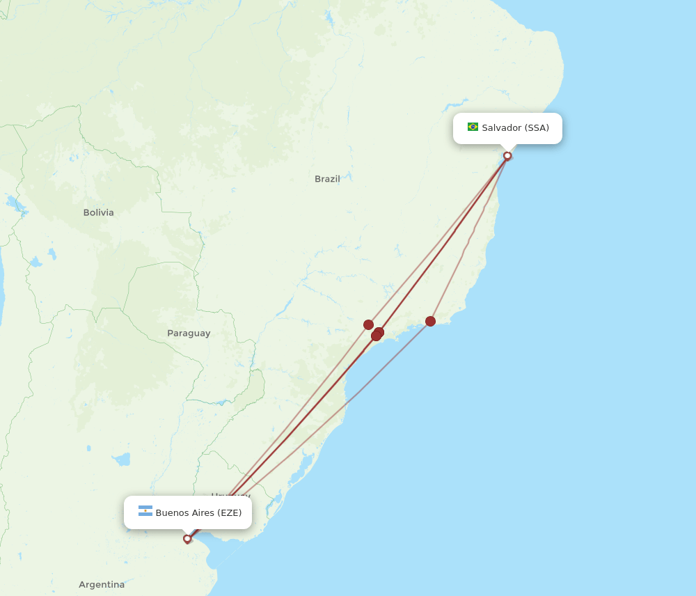 SSA-EZE flight routes