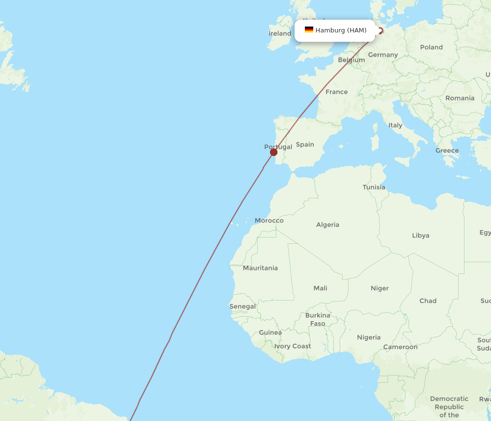 SSA to HAM flights and routes map