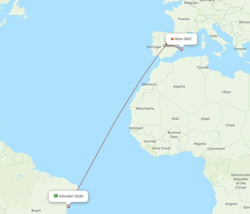 SSA-IBZ flight routes