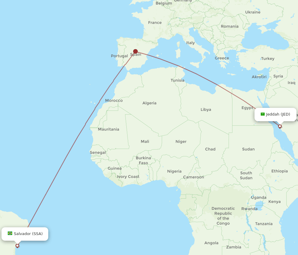 SSA-JED flight routes