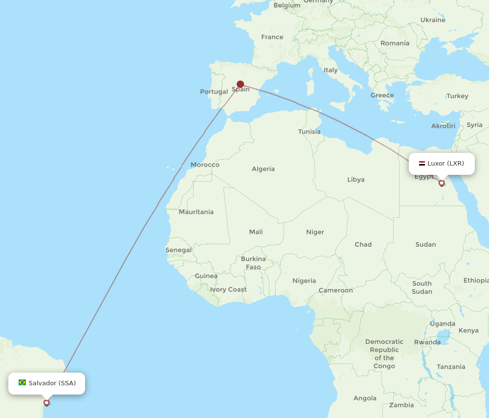 SSA-LXR flight routes