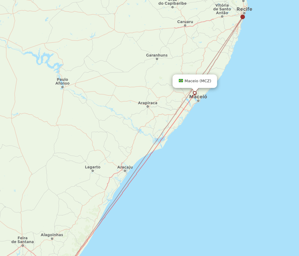 SSA to MCZ flights and routes map