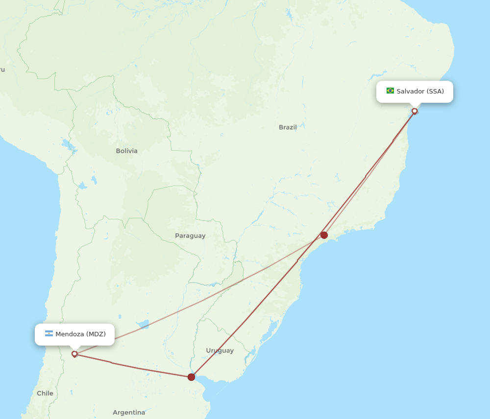 SSA-MDZ flight routes