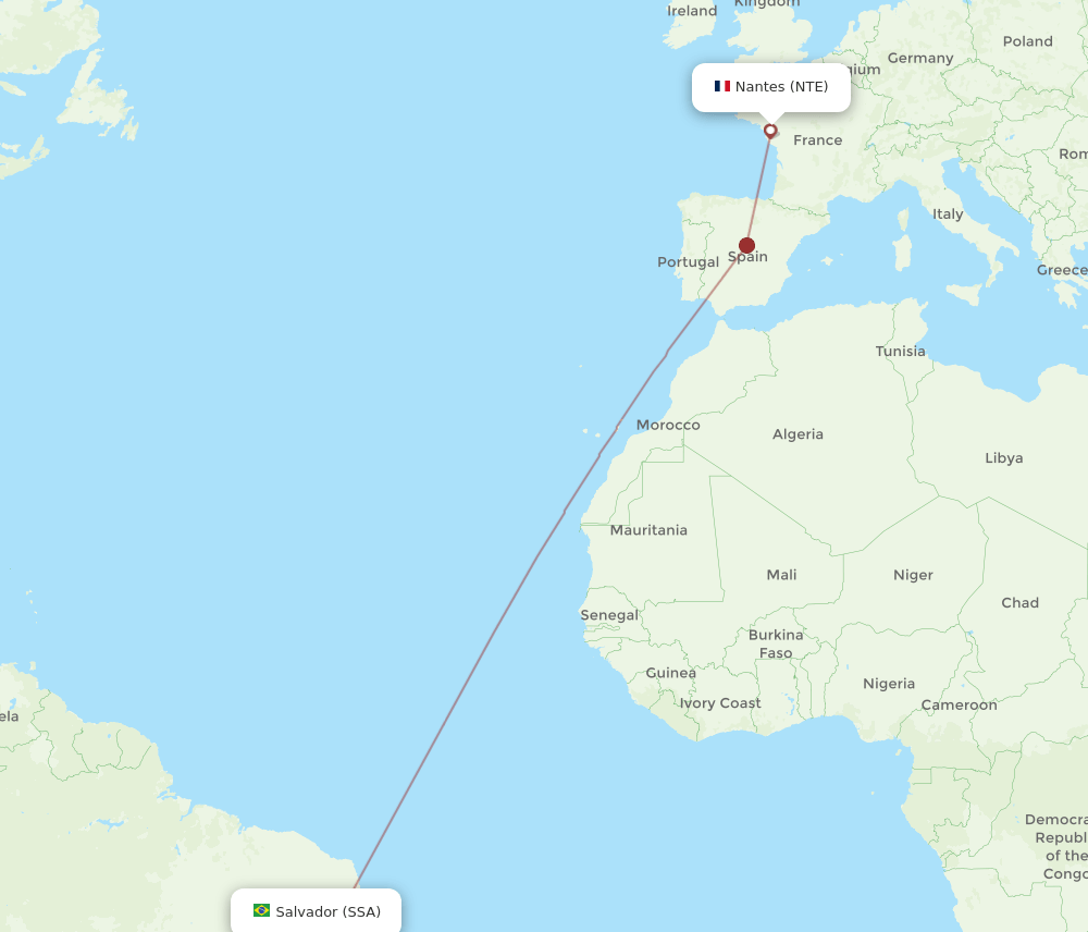 SSA-NTE flight routes