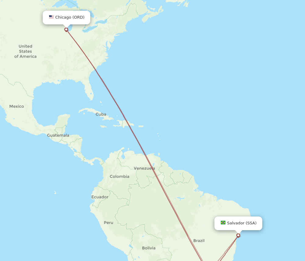 SSA-ORD flight routes