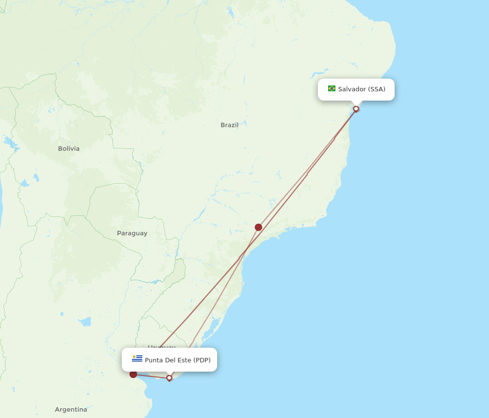 SSA to PDP flights and routes map