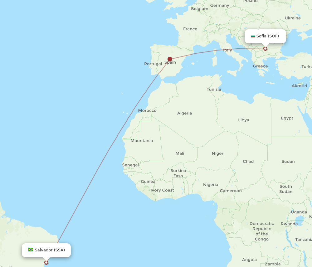 SOF to SSA flights and routes map