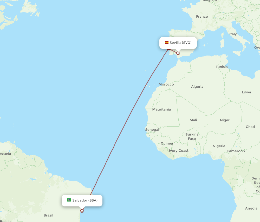 SSA-SVQ flight routes