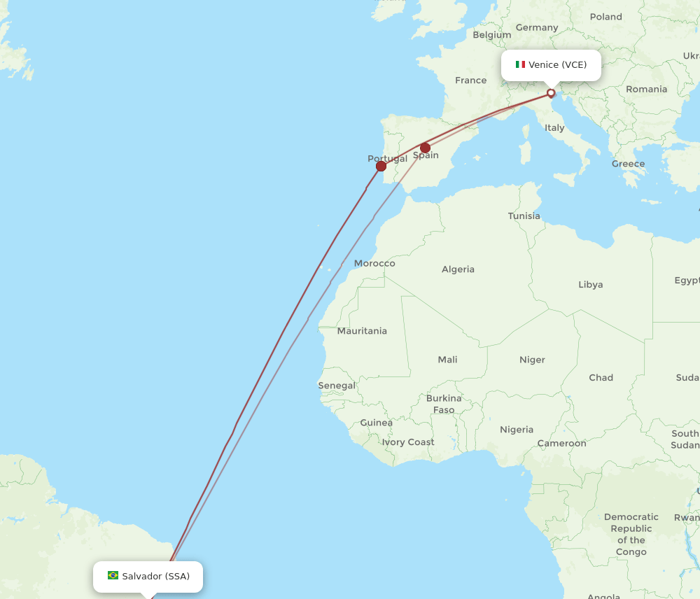 SSA-VCE flight routes