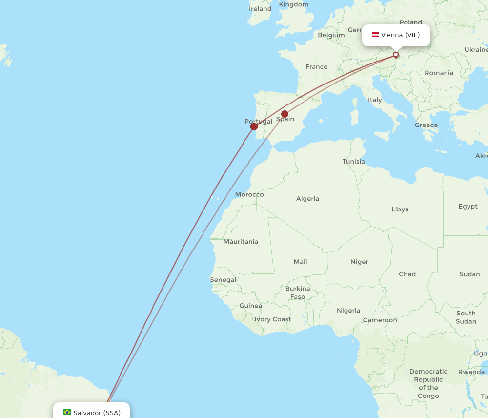 SSA-VIE flight routes