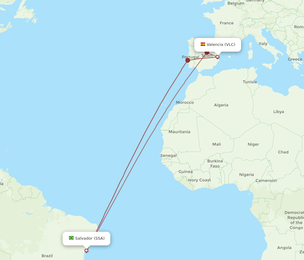 SSA-VLC flight routes