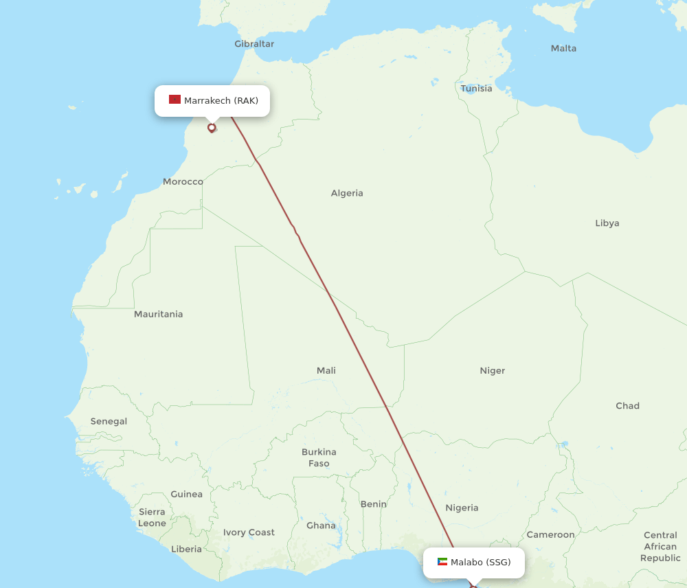 SSG-RAK flight routes