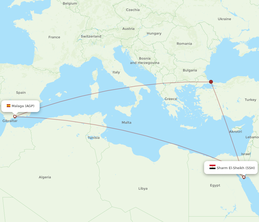 SSH-AGP flight routes