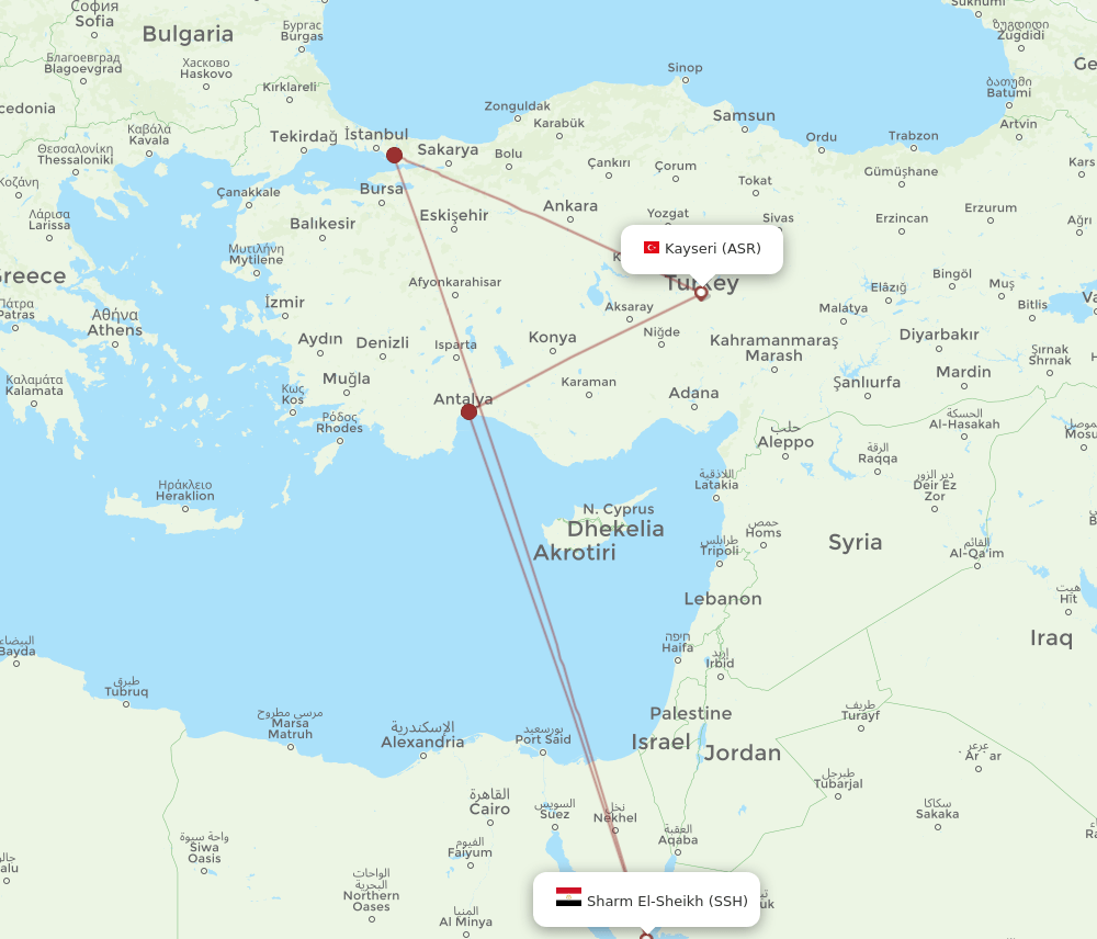 SSH-ASR flight routes