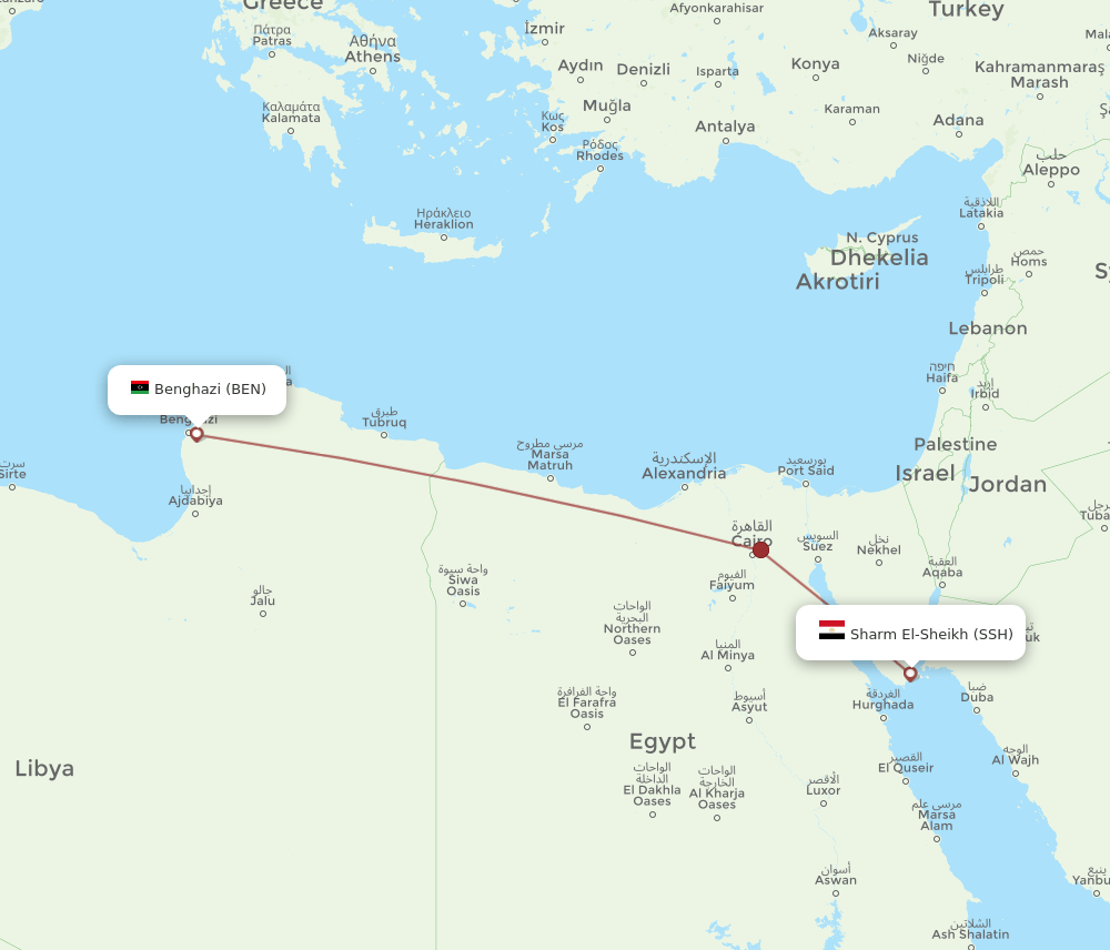 SSH-BEN flight routes