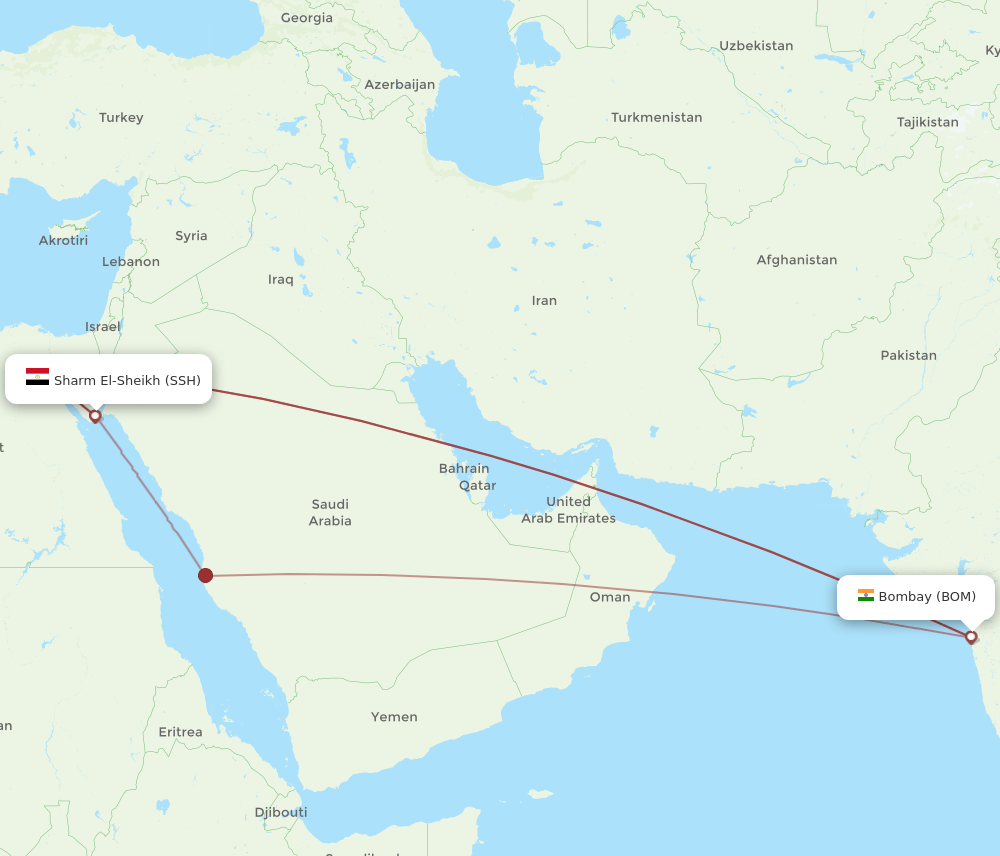 SSH-BOM flight routes