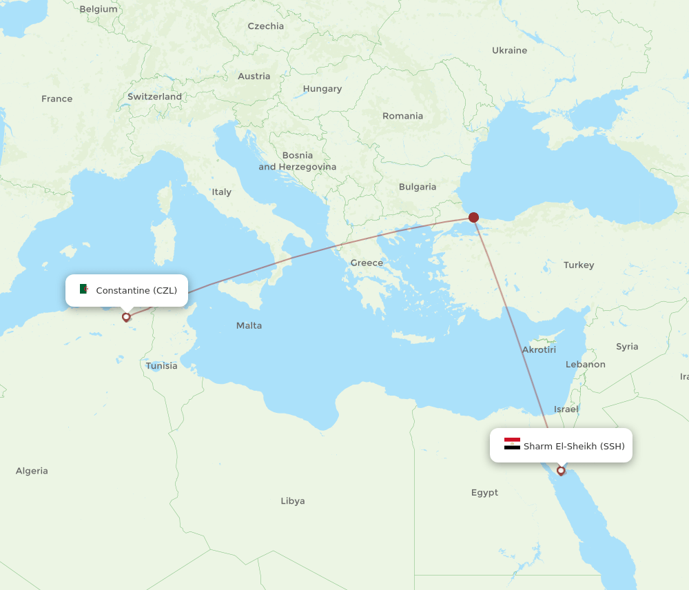 SSH-CZL flight routes