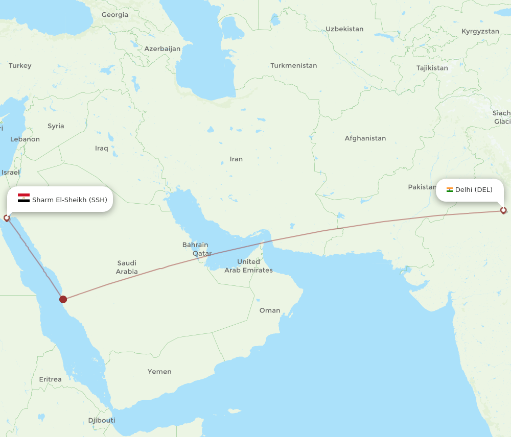 SSH-DEL flight routes
