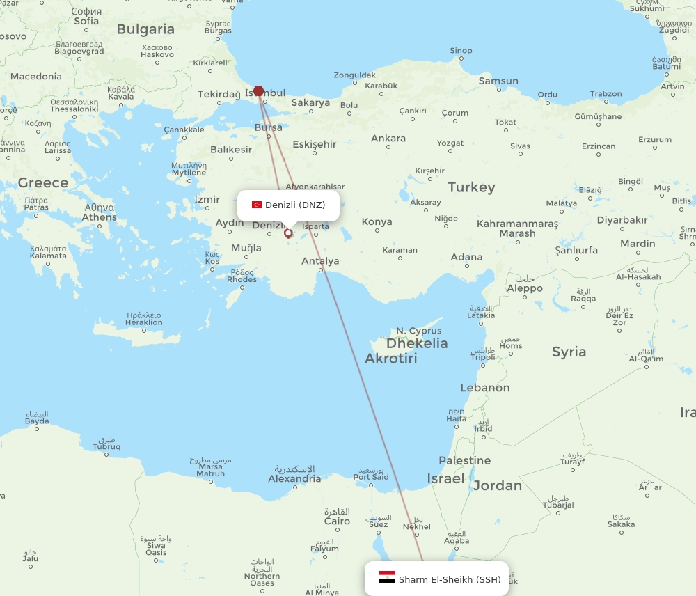 SSH-DNZ flight routes