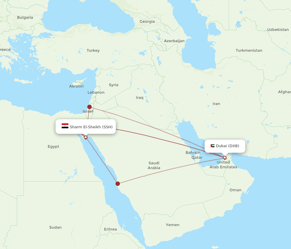 SSH-DXB flight routes