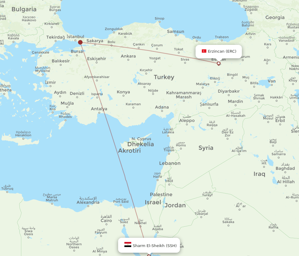 SSH-ERC flight routes