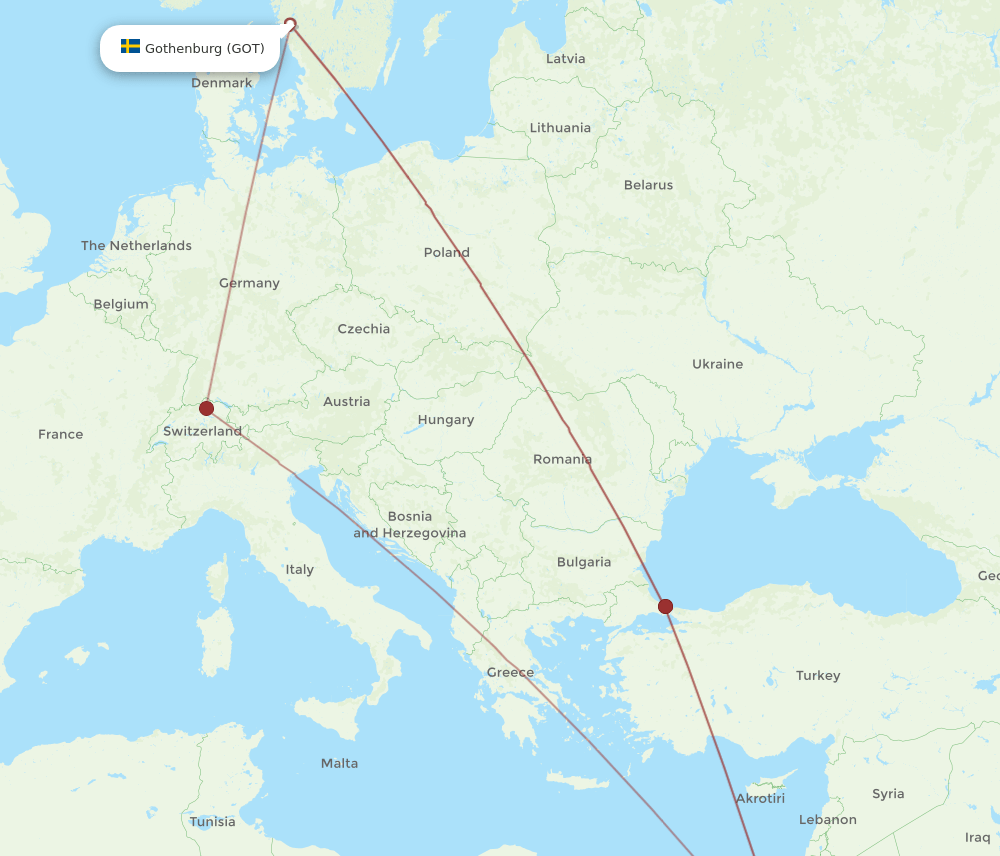 SSH-GOT flight routes