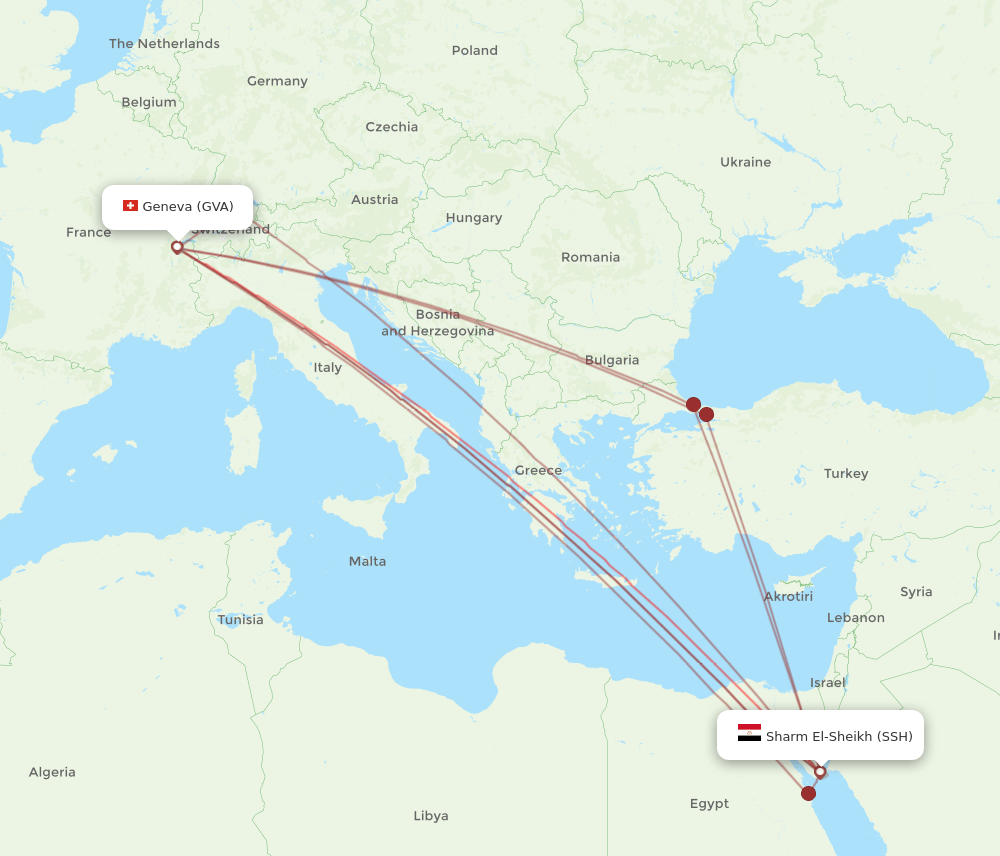 SSH-GVA flight routes