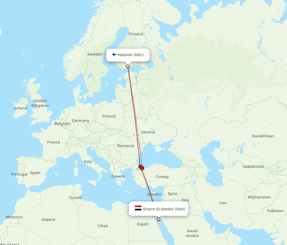 SSH-HEL flight routes