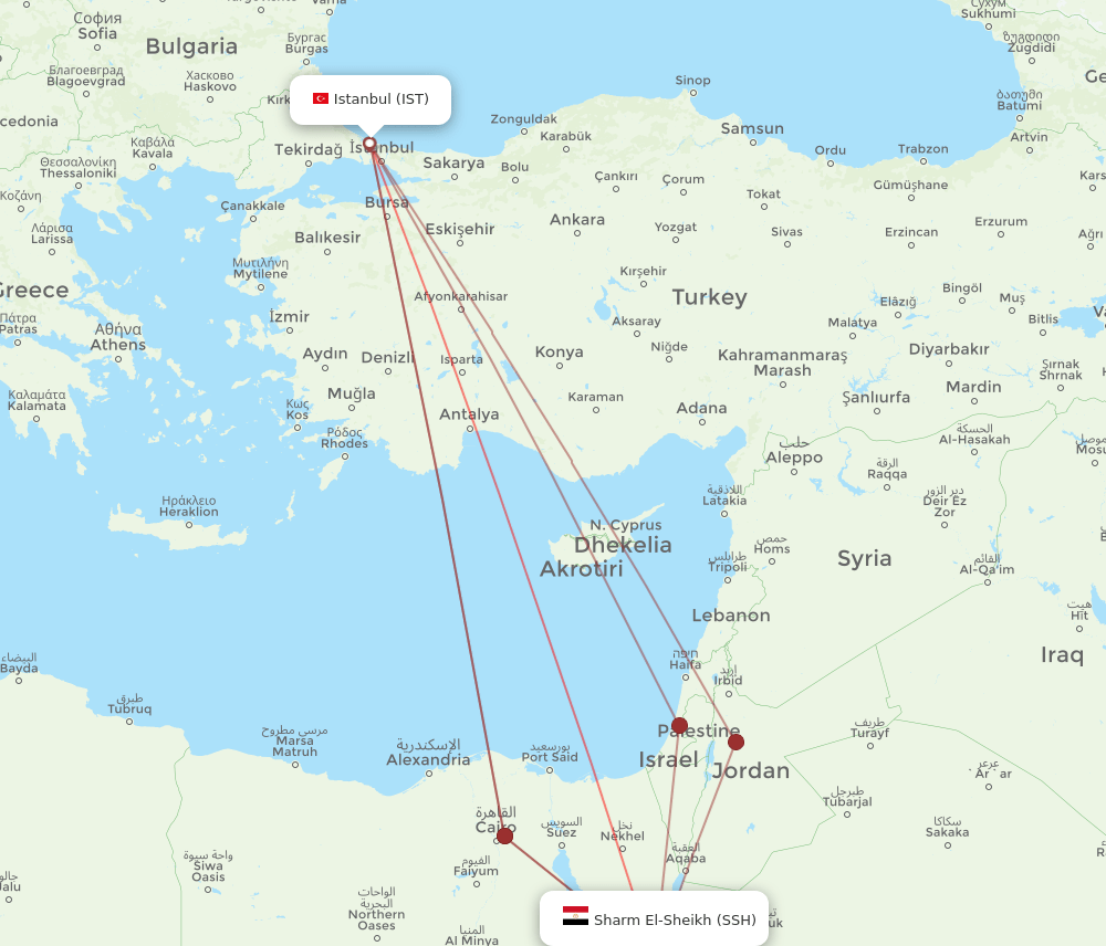 SSH-IST flight routes