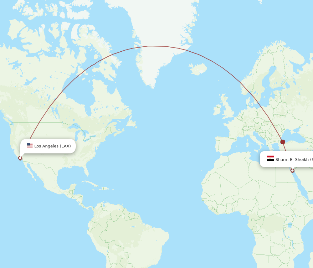SSH-LAX flight routes