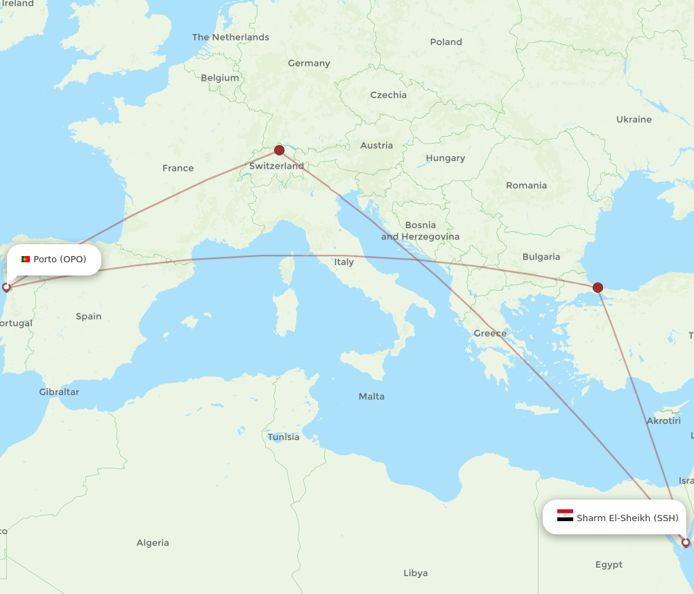 SSH-OPO flight routes