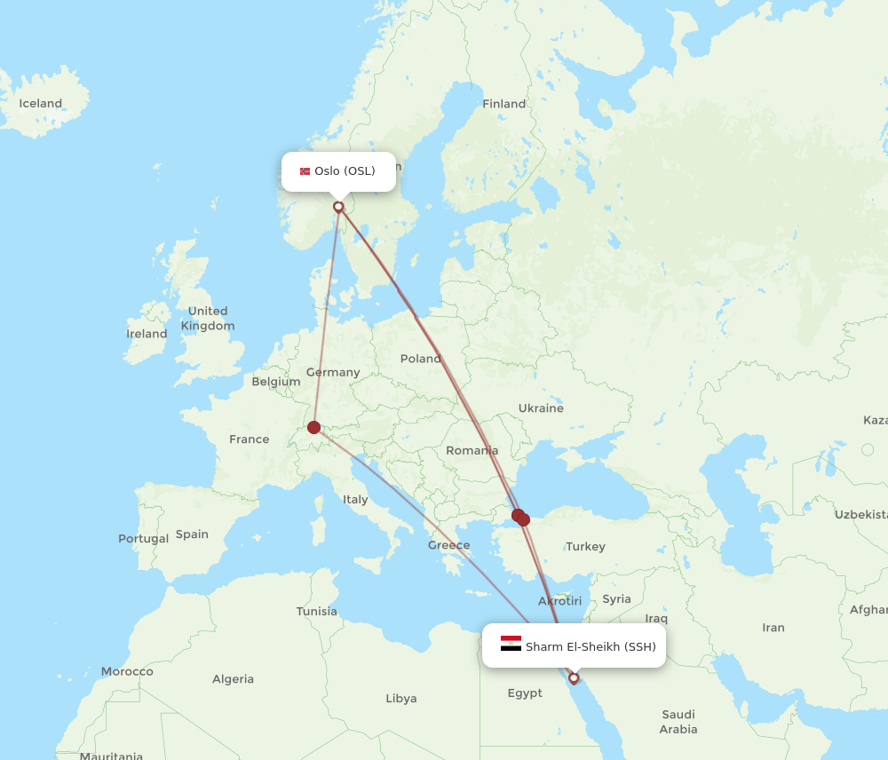 SSH-OSL flight routes