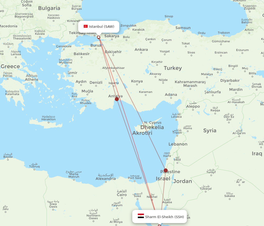 SSH-SAW flight routes