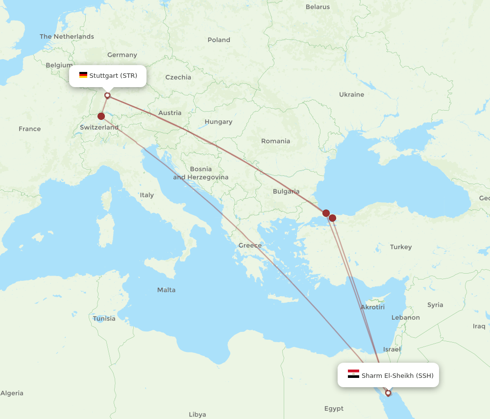 SSH-STR flight routes