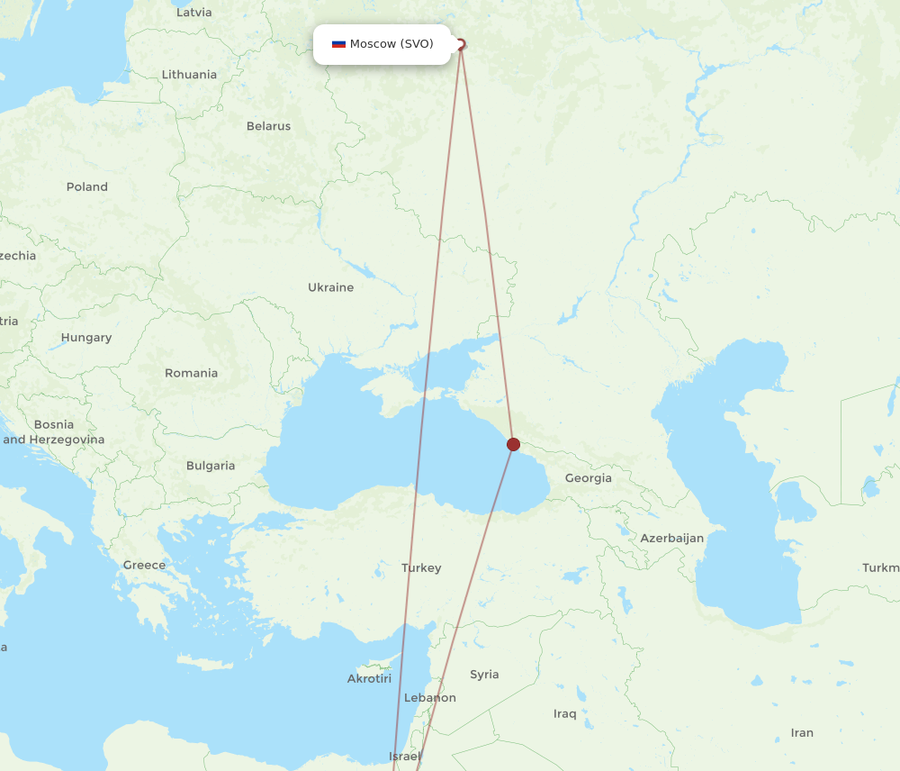 SSH to SVO flights and routes map