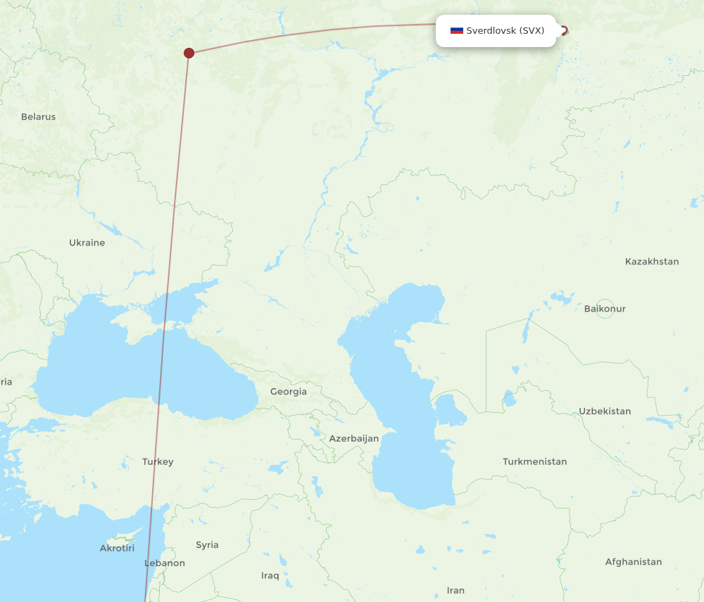 SSH-SVX flight routes