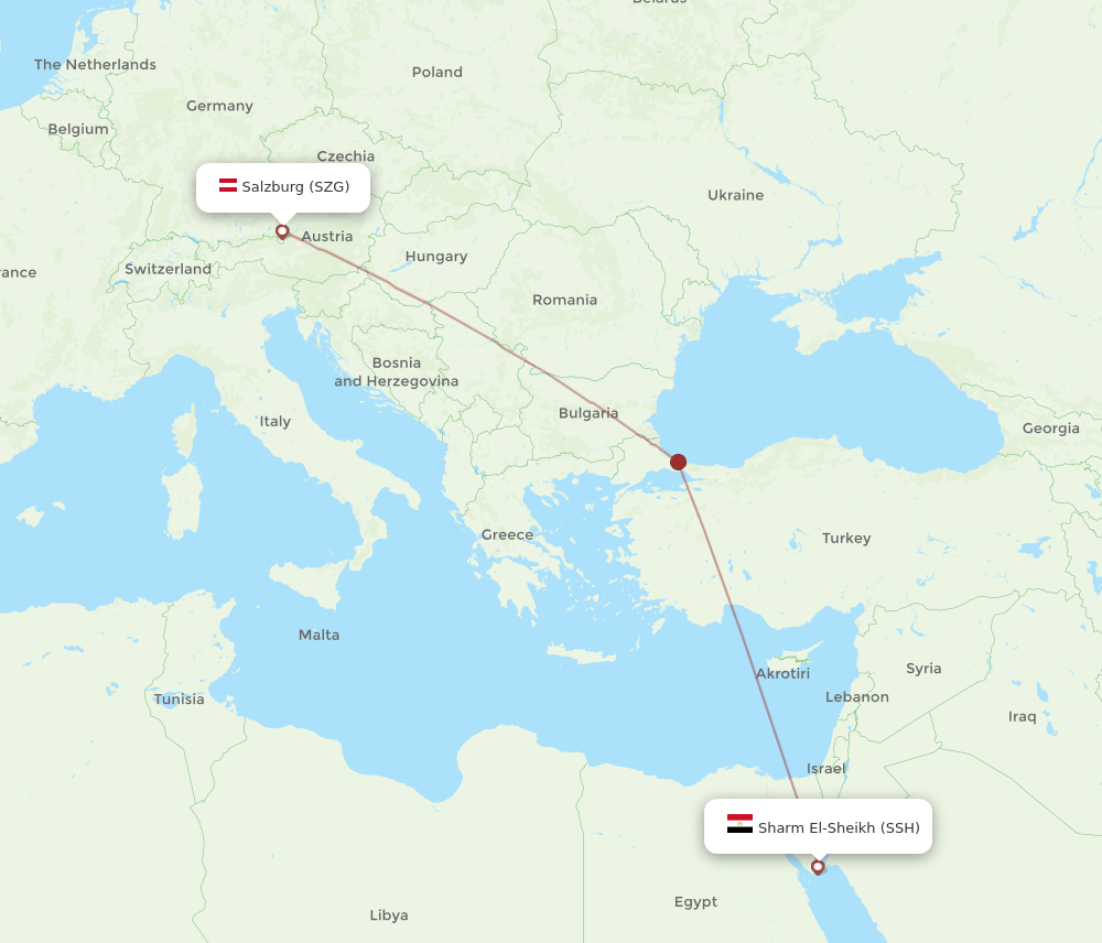 SSH-SZG flight routes
