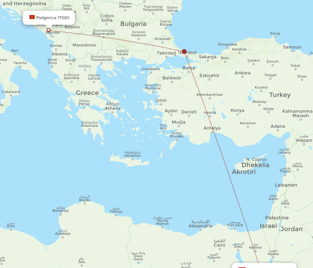 SSH-TGD flight routes