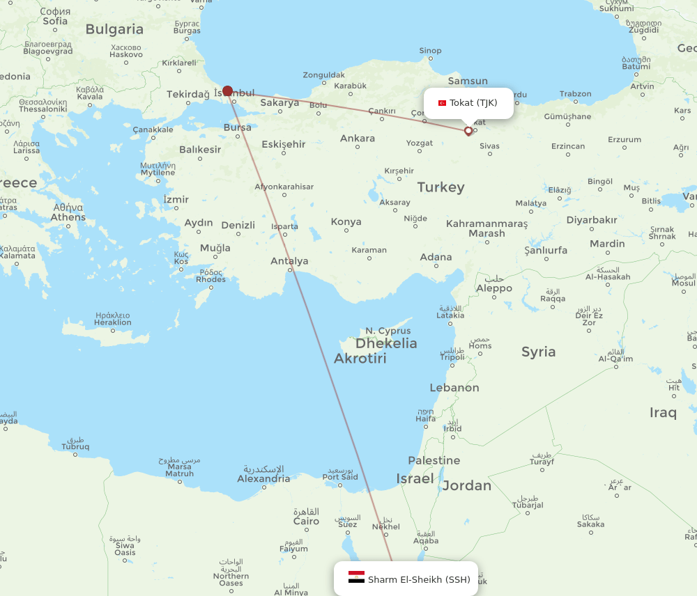 SSH-TJK flight routes