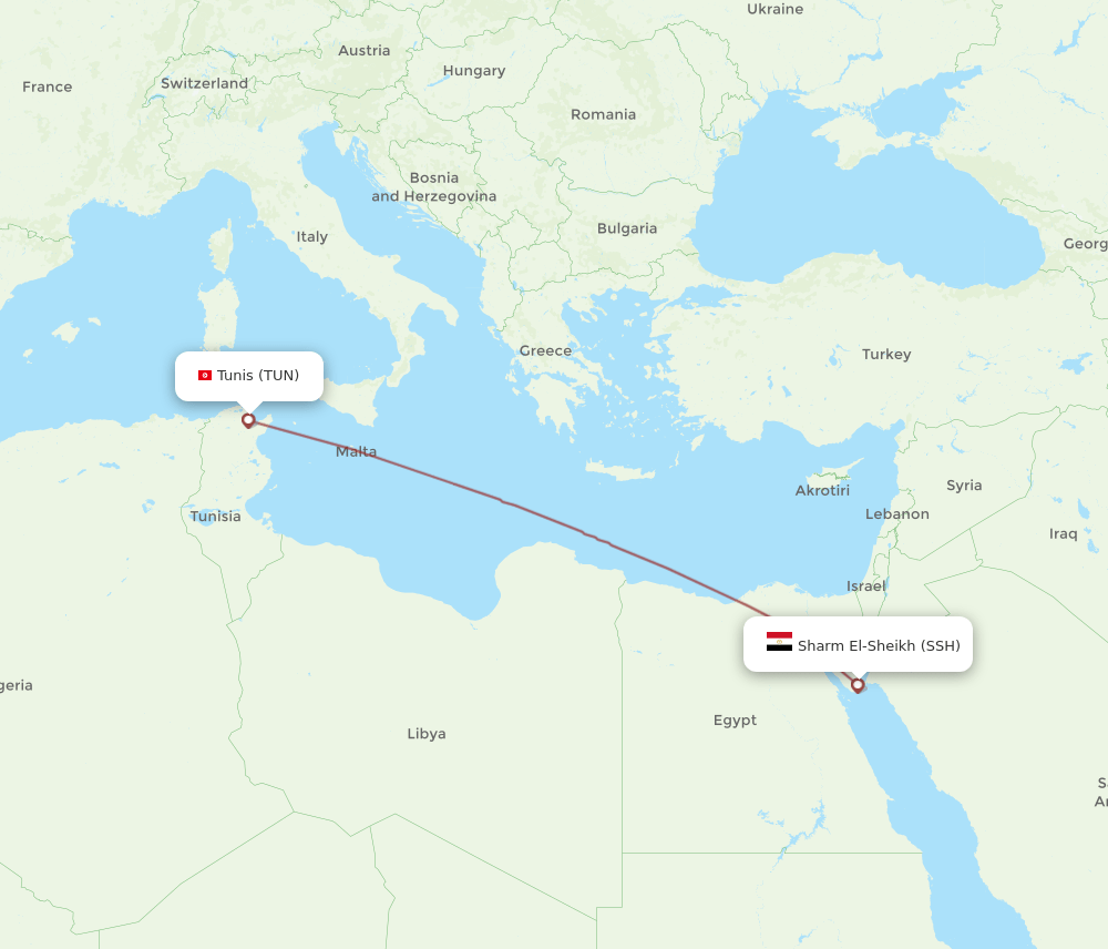 SSH-TUN flight routes
