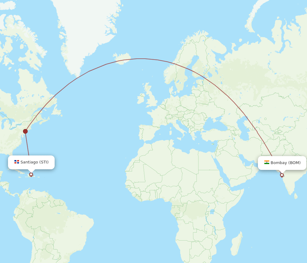 STI-BOM flight routes