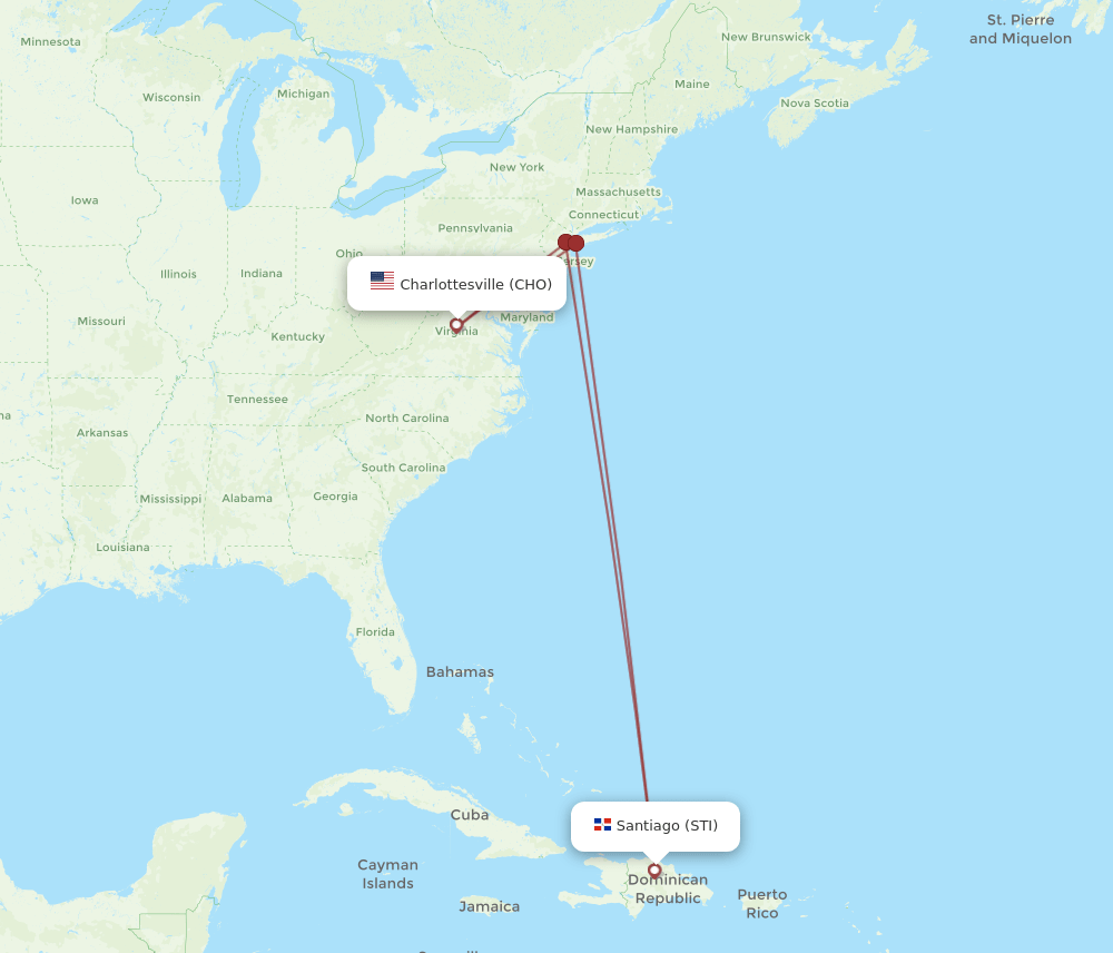 STI-CHO flight routes