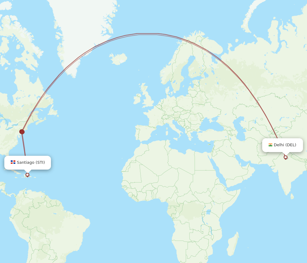 STI-DEL flight routes