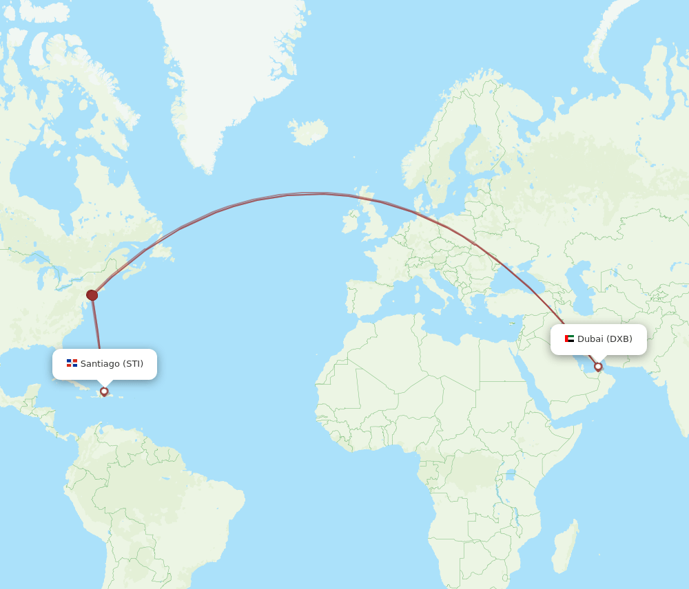 STI-DXB flight routes